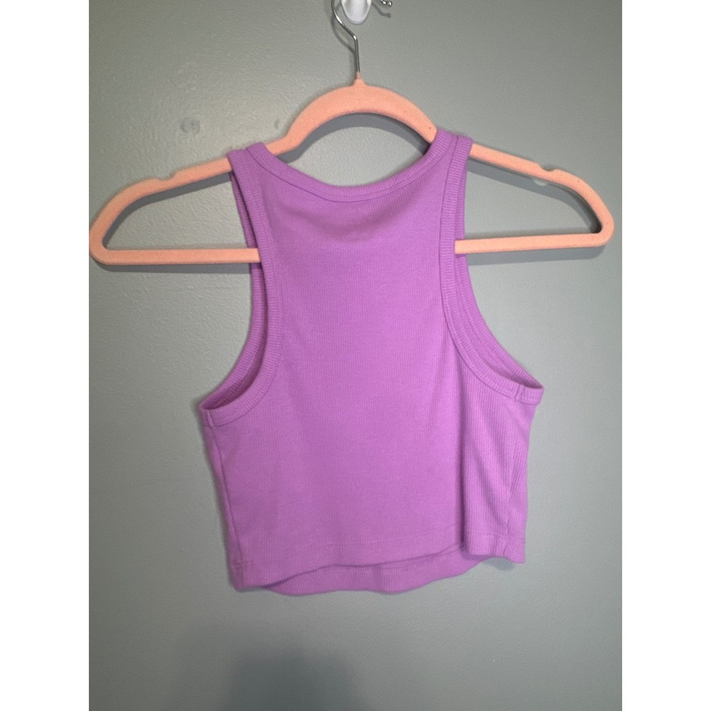 Wild Fable Purple Ribbed Racerback Crop Tank Top Women XS - Picture 4 of 4